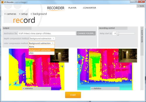 Setting recording parameters